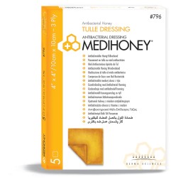MEDIHONEY Antibact Tulle Dressing 5x5cm 5 pce