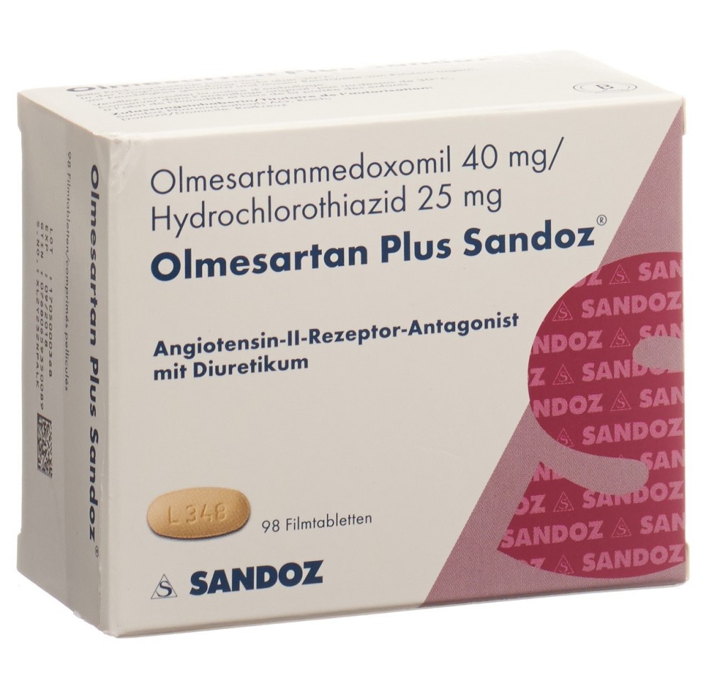 OLMESARTAN PLUS Sandoz cpr pell 40/25mg 98 pce
