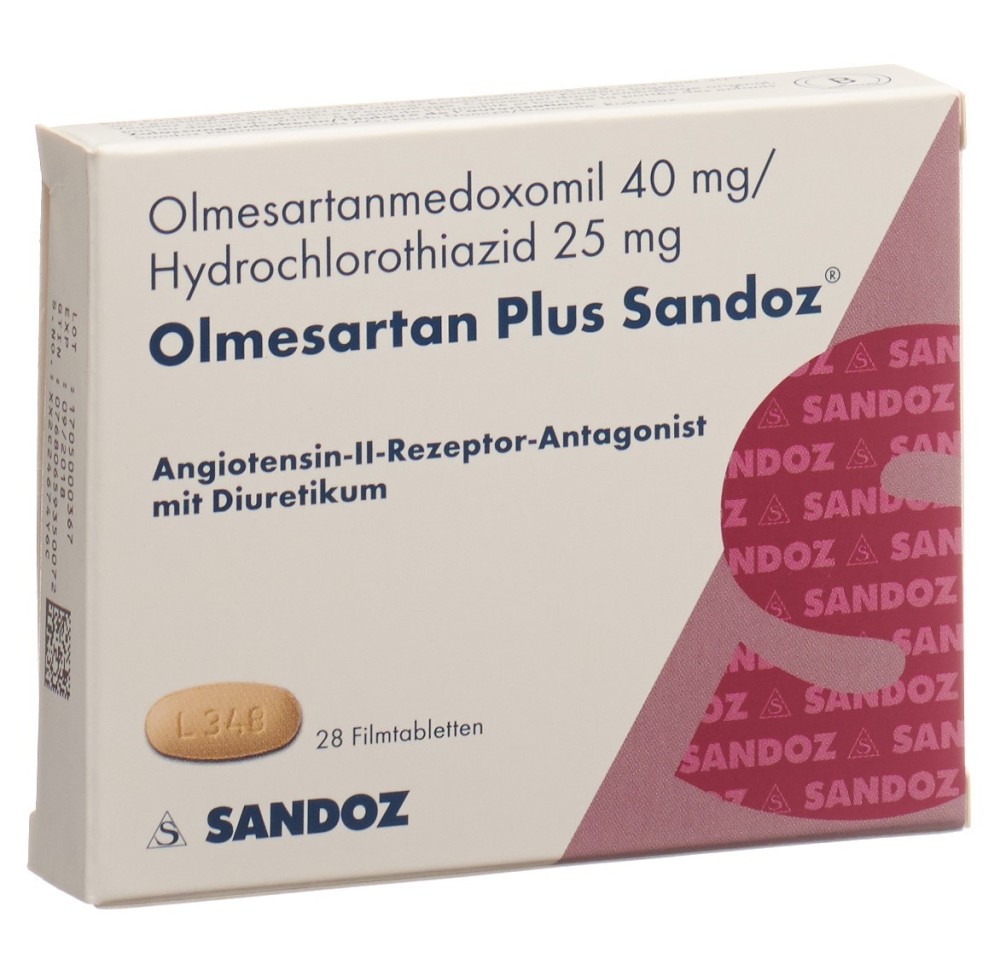 OLMESARTAN PLUS Sandoz cpr pell 40/25mg 28 pce