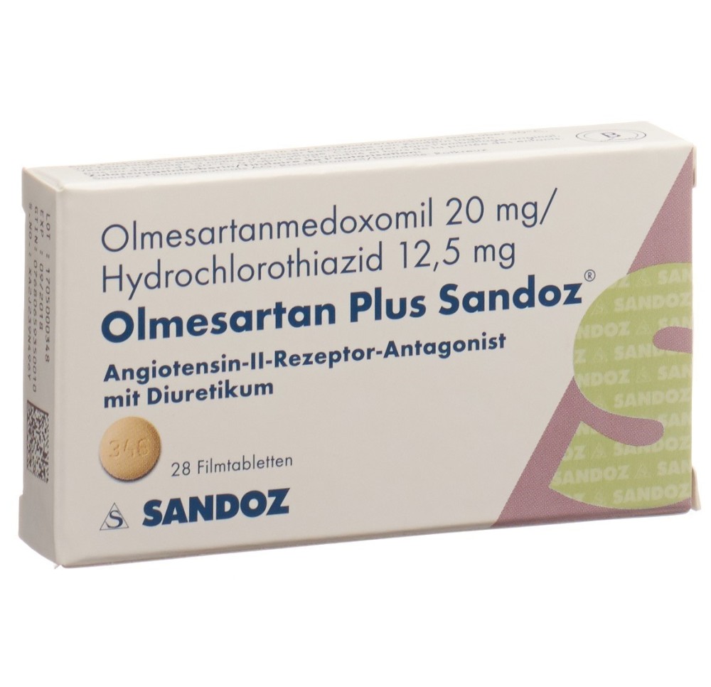 OLMESARTAN PLUS Sandoz cpr pell 20/12.5mg 28 pce