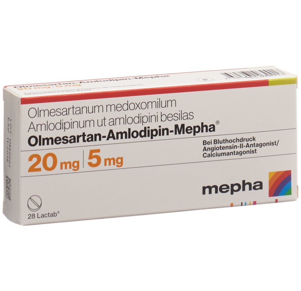 OLMESARTAN-AMLODIPIN Mepha cpr pell 20/5mg 28 pce