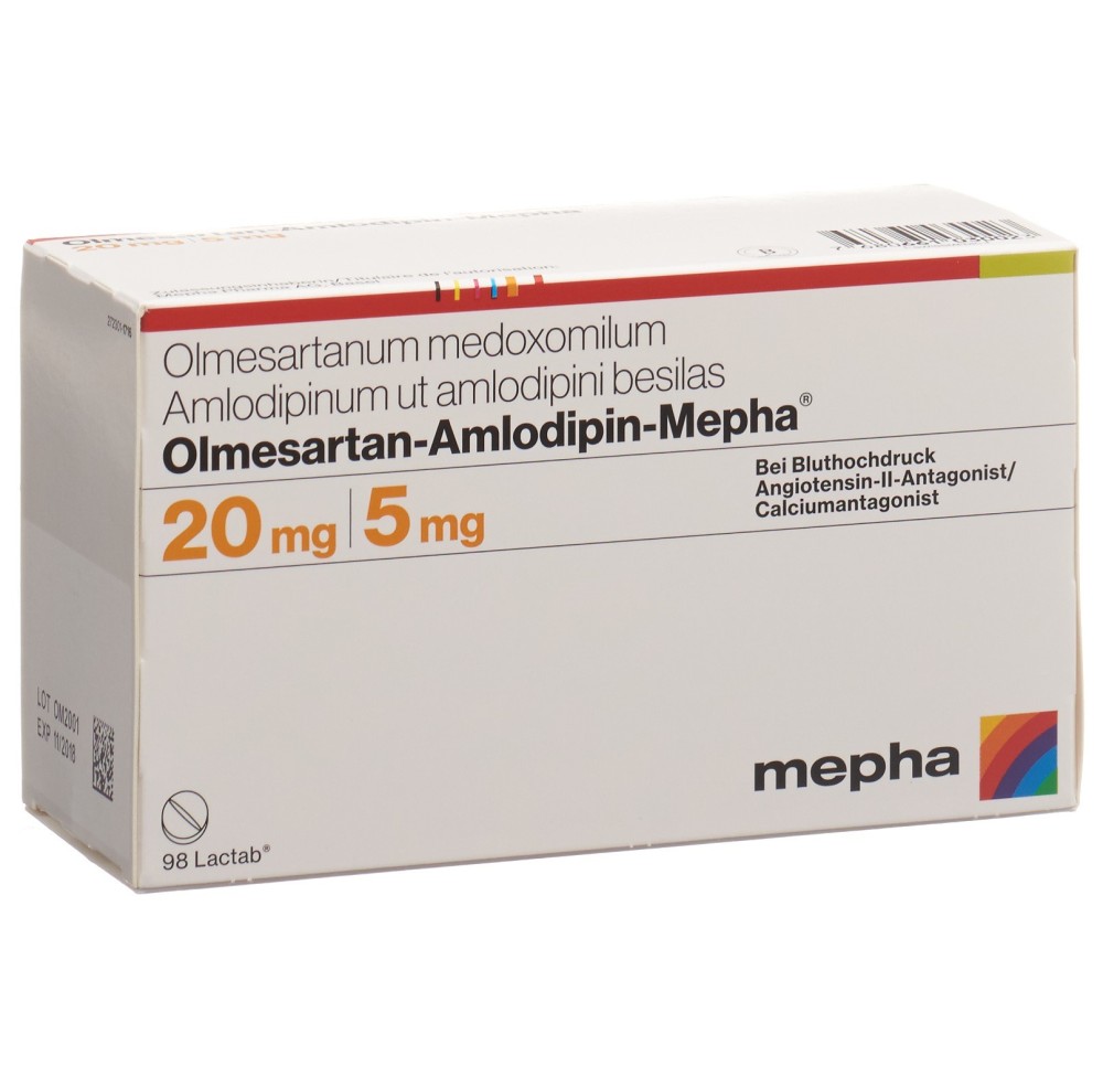 OLMESARTAN-AMLODIPIN Mepha cpr pell 20/5mg 98 pce