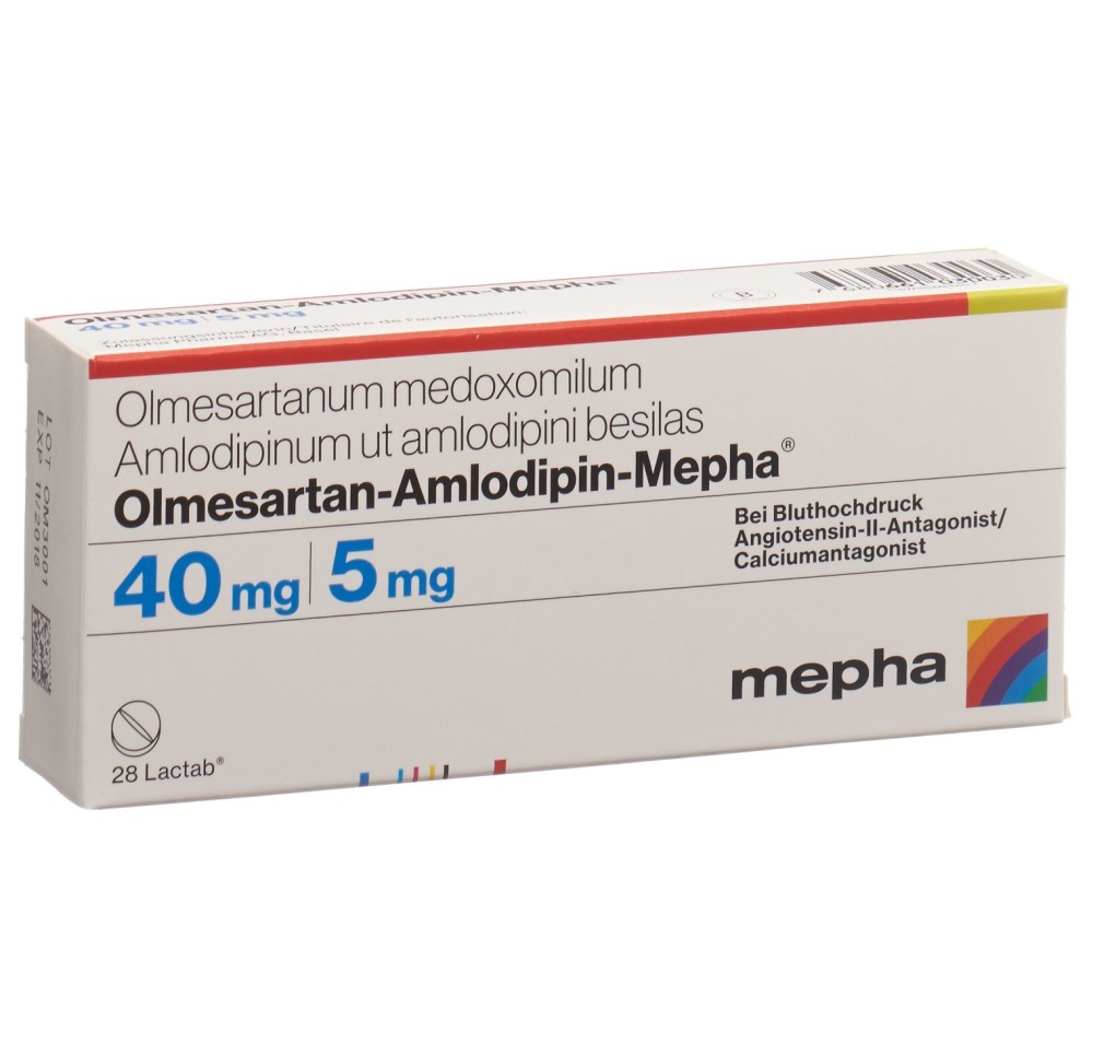 OLMESARTAN-AMLODIPIN Mepha cpr pell 40/5mg 28 pce