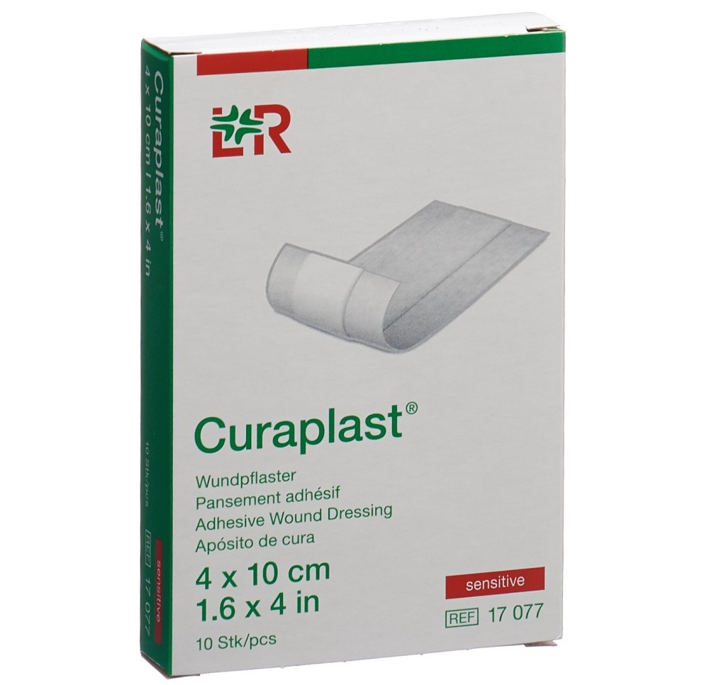 CURAPLAST pans adhésif 4cmx10cm chair 10 pce