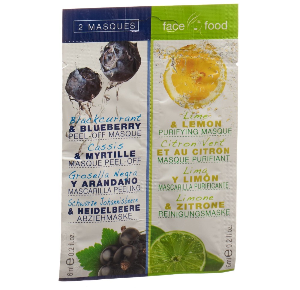 FACE FOOD masque beauté myrtille limon 2 x 6 ml