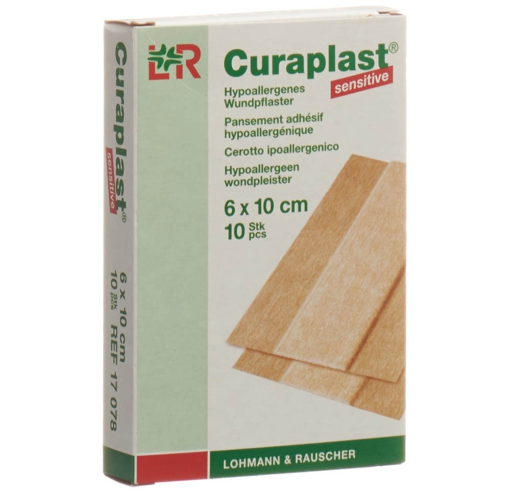 CURAPLAST pans adhésif 6cmx10cm chair 10 pce