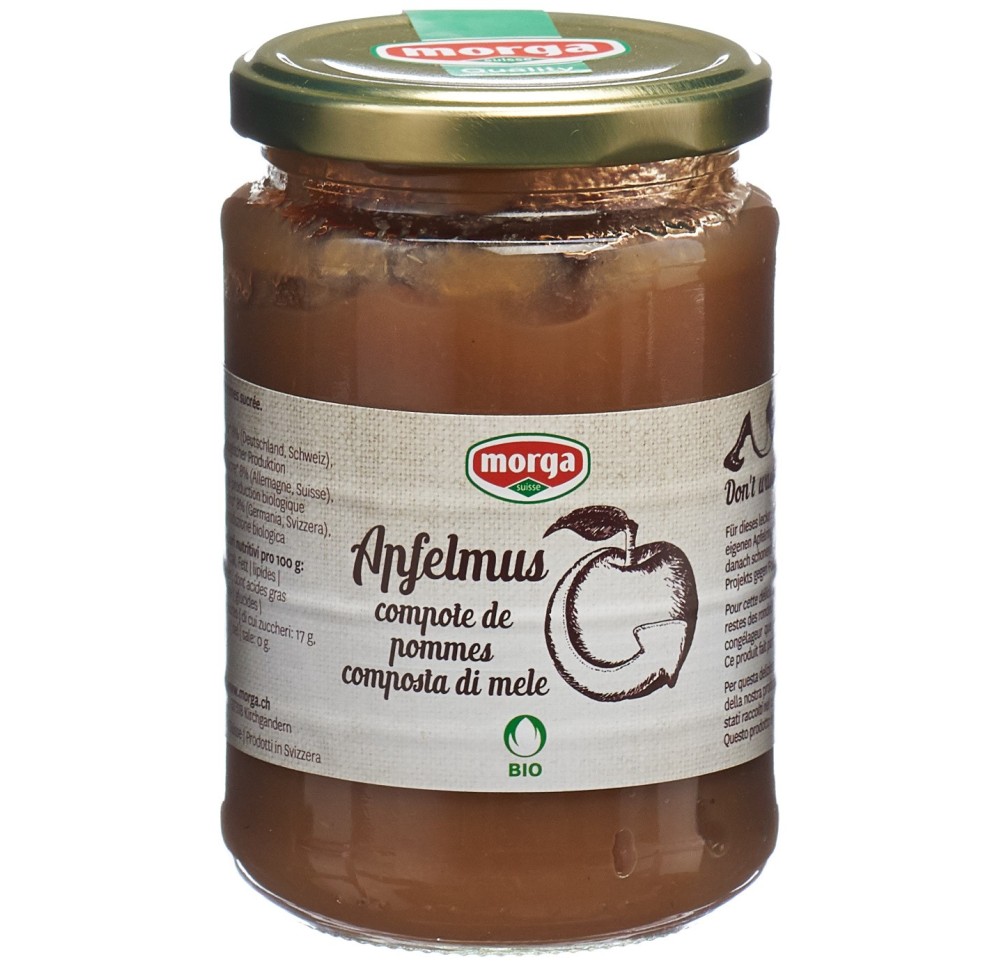 MORGA Compote de pomme bourgeon bio verre 360 g