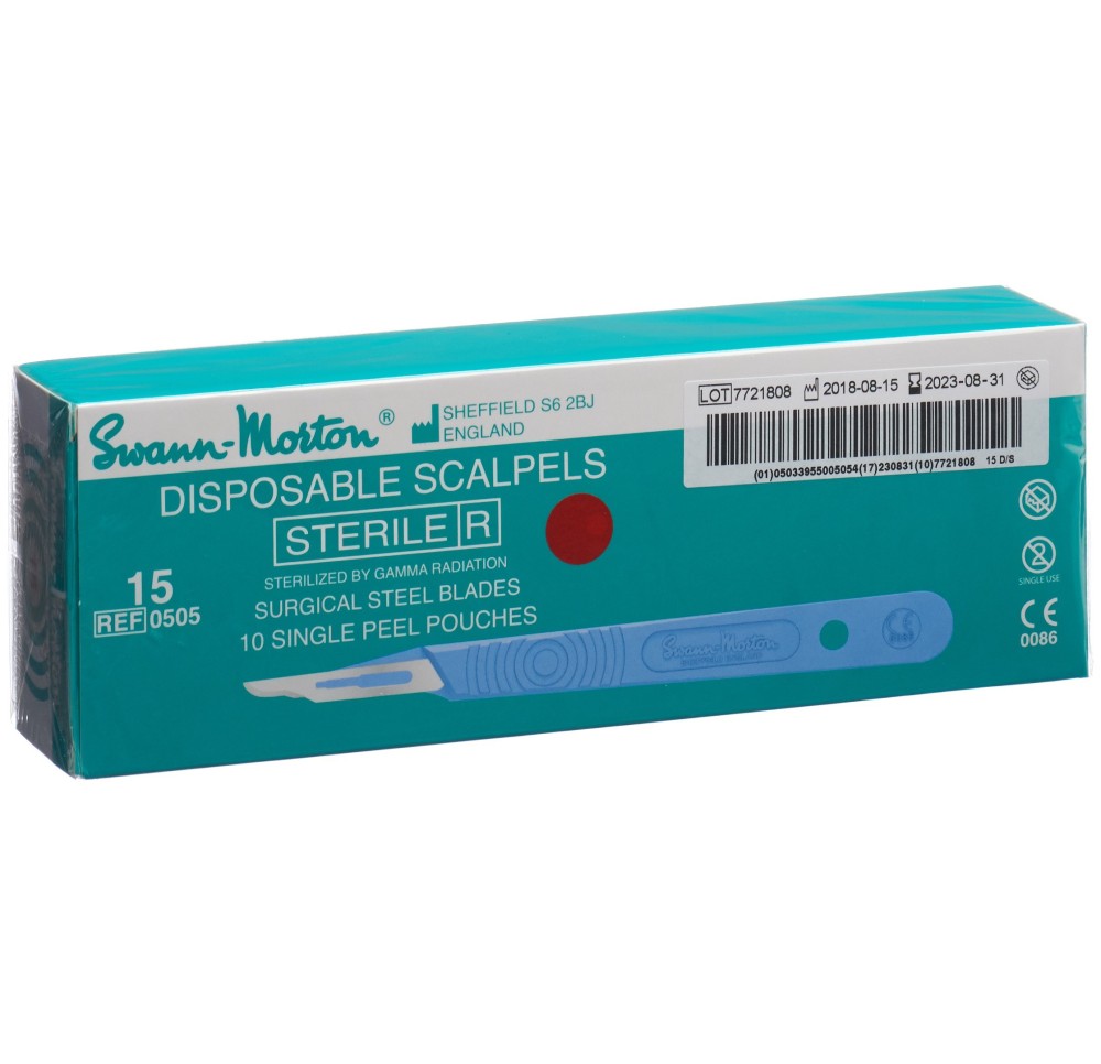 SWANN MORTON scalpel 1x stériles no 15 10 pce