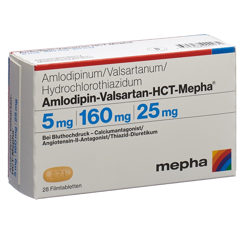 AMLODIPIN VALSARTAN HCT Mepha 5/160/25 28 pce