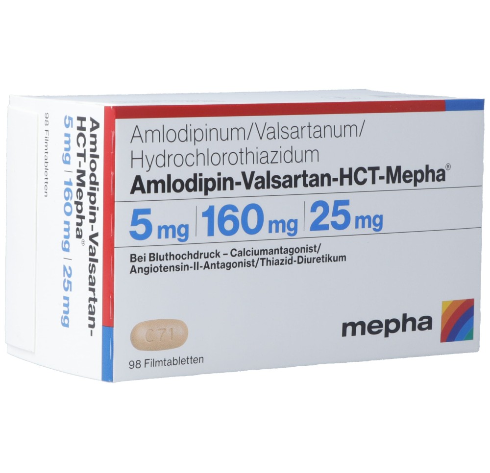 AMLODIPIN VALSARTAN HCT Mepha 5/160/25 98 pce