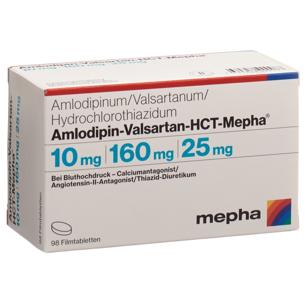 AMLODIPIN VALSARTAN HCT Mepha 10/160/25 98 pce