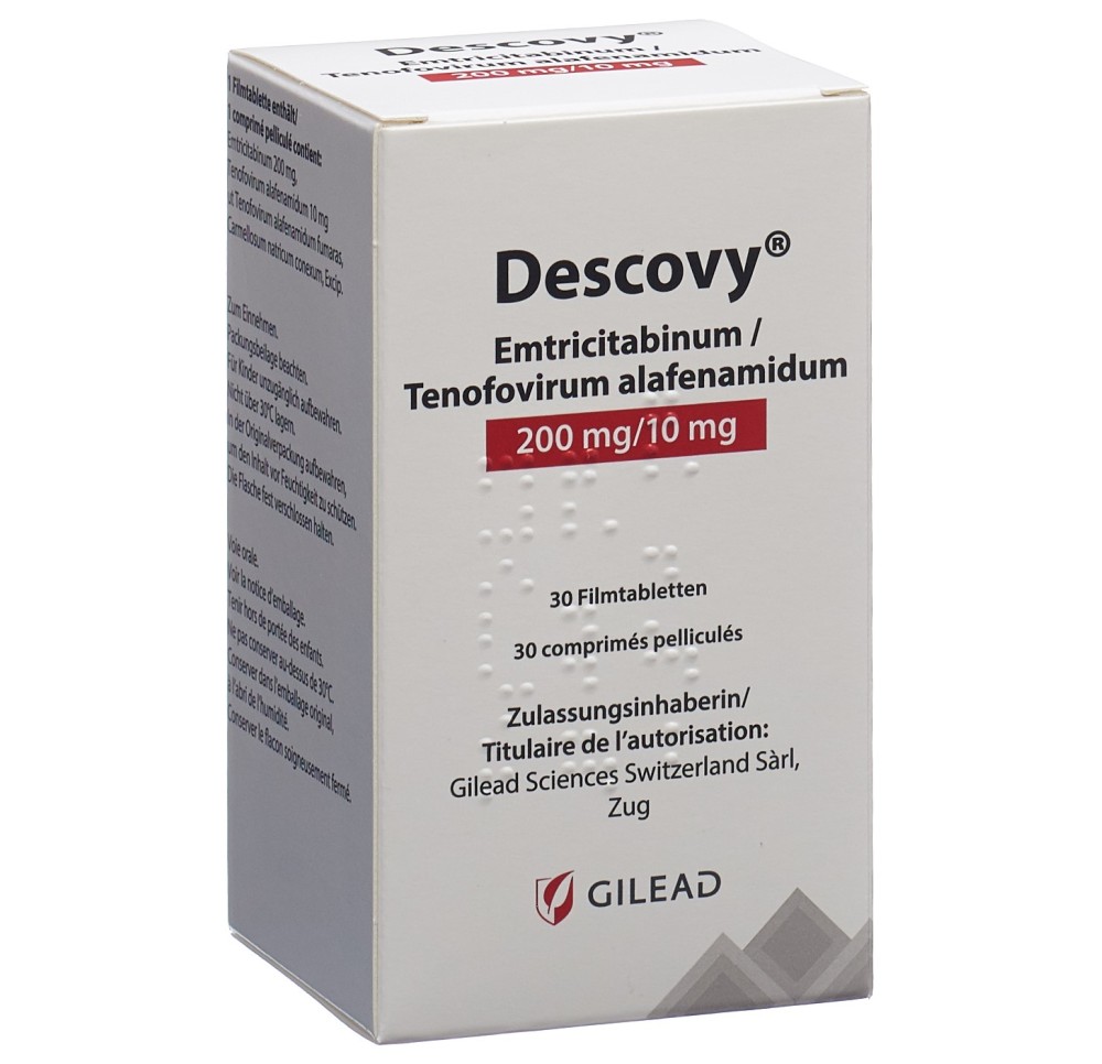 DESCOVY cpr pell 200/10 mg bte 30 pce