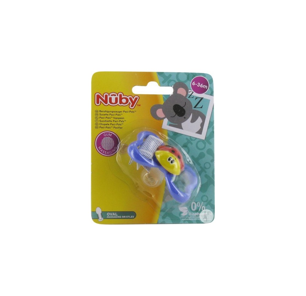 NUBY sucette Paci-Pals silic ergots doux ov 6-36
