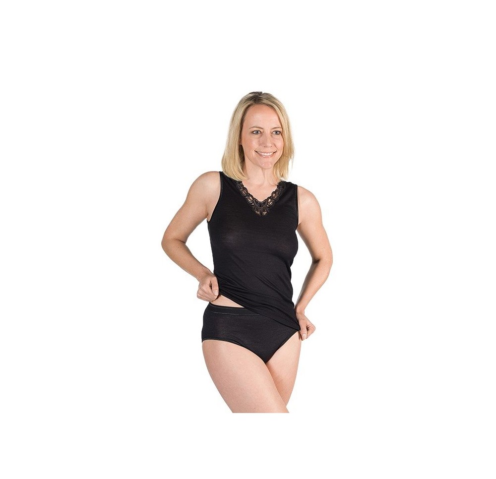 EUSANA débardeur femmes XL noir bret large dent