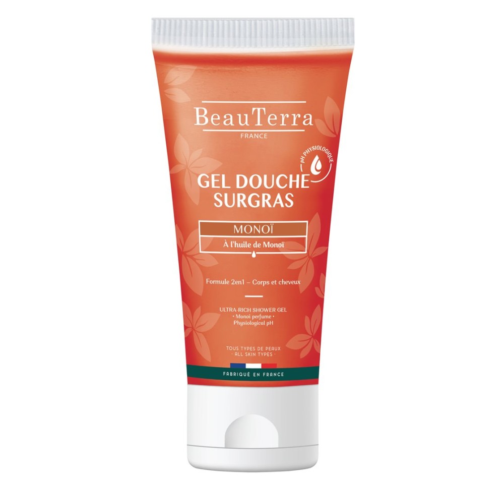 BEAUTERRA gel douche surgras monoi tb 200 ml