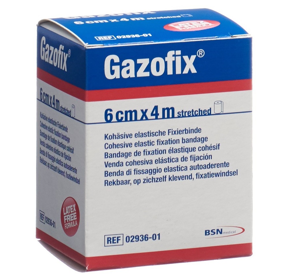 GAZOFIX bande fixation cohé 6cmx4m chair s latex