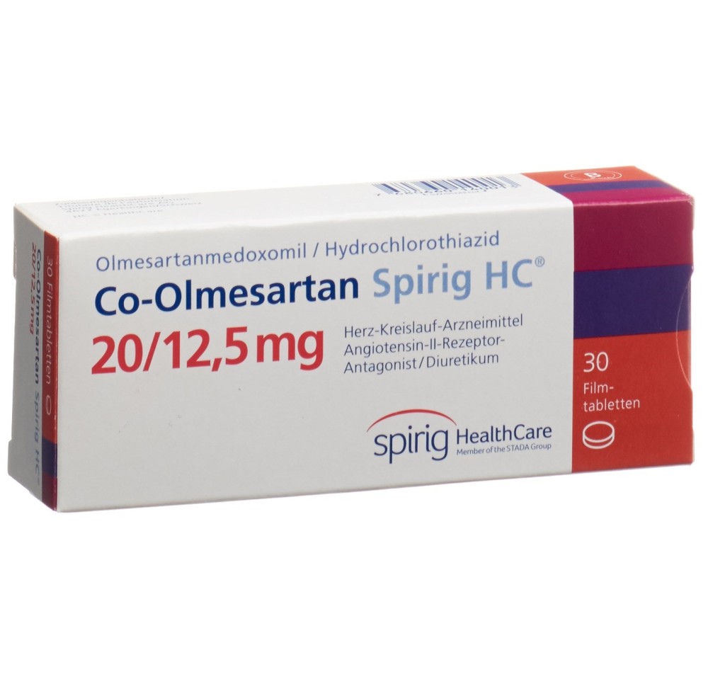 CO-OLMESARTAN Spirig HC cpr pell 20/12.5mg 30 pce