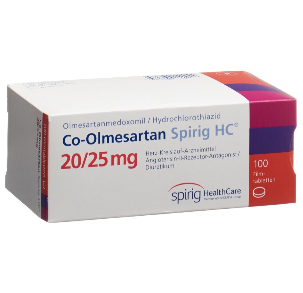 CO-OLMESARTAN Spirig HC cpr pell 20/25mg 100 pce