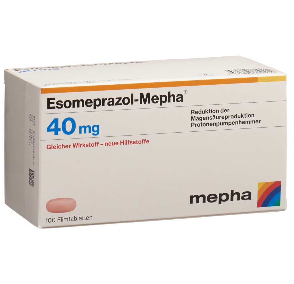 ESOMEPRAZOL Mepha cpr pell 40 mg 100 pce