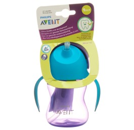 PHILIPS AVENT tasse avec paille 200ml girl lilas