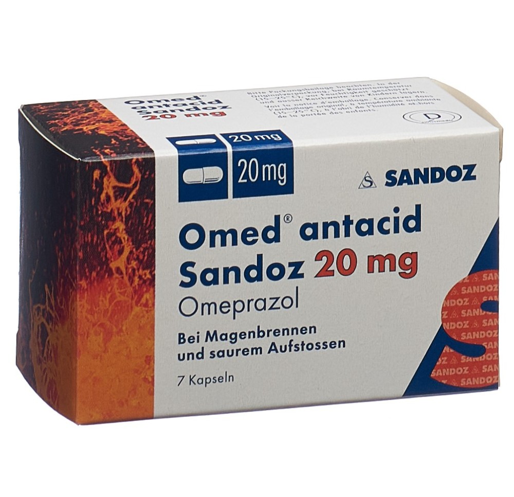 OMED antacid Sandoz caps 20 mg 7 pce
