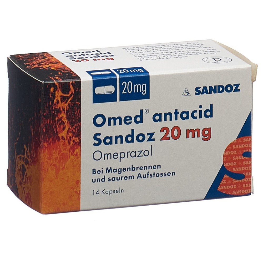 OMED antacid Sandoz caps 20 mg 14 pce