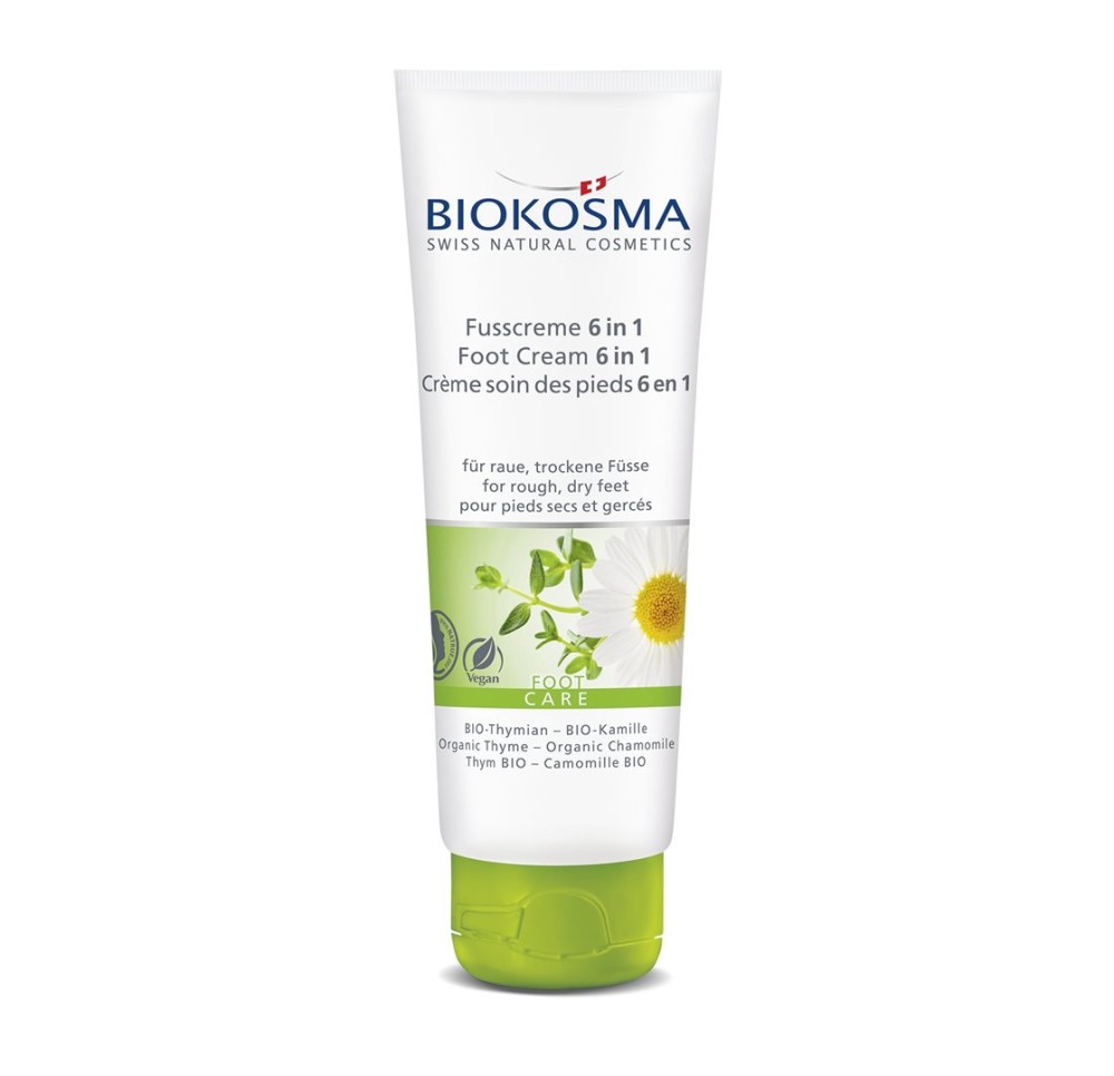 BIOKOSMA Crème pieds 6 en 1 Thym Camom BIO 75 ml