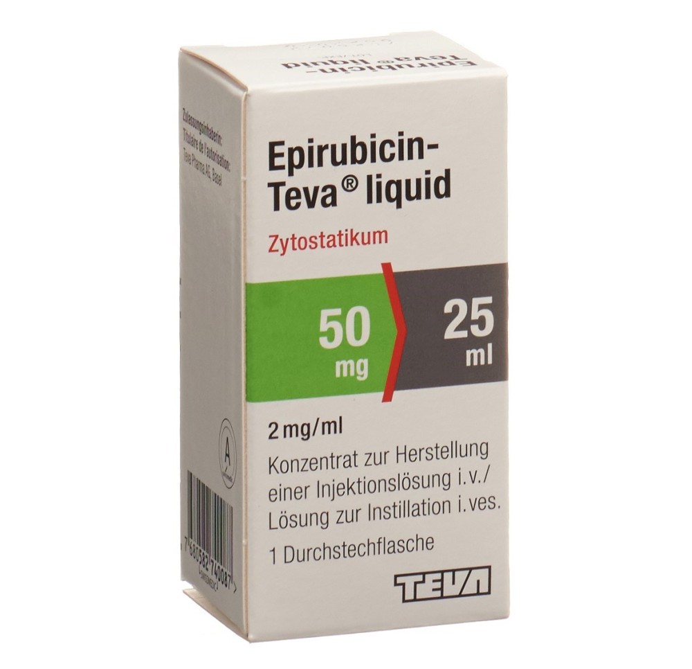 EPIRUBICIN Teva liquid 50 mg/25ml flac