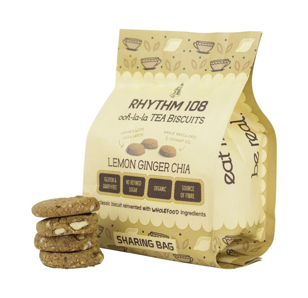 RHYTHM108 Lemon Ginger Chia Biscuit sach 135 g