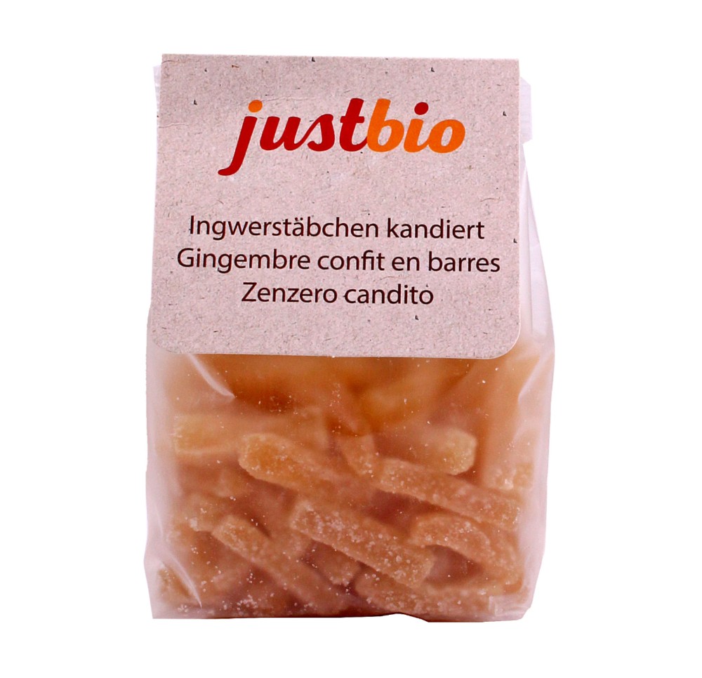 JUSTBIO Gingembre confit barres sach 150 g