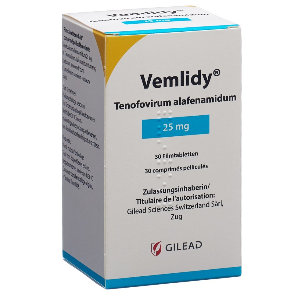 VEMLIDY cpr pell 25 mg bte 30 pce