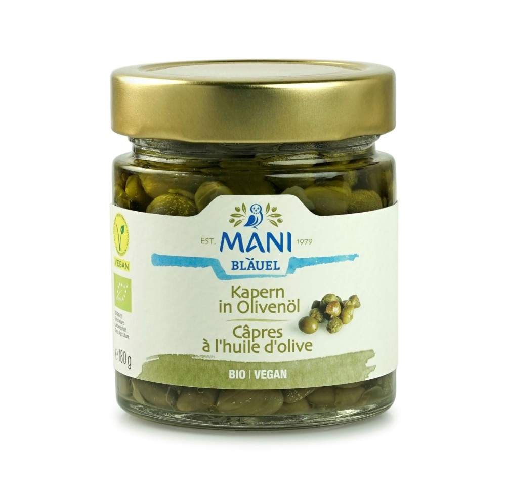 MANI Câpres à l'huile d'olive bio verre 180 g