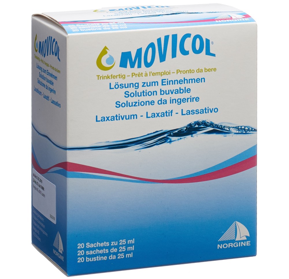 MOVICOL prête à l'emploi solut buvab 20 sach 25 ml