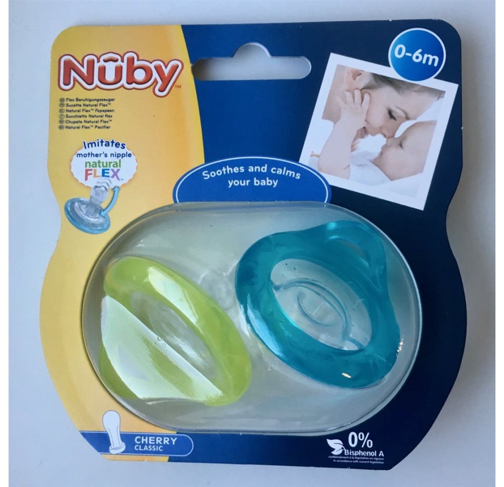 NUBY sucette flexible 0-6 mois 2 pce