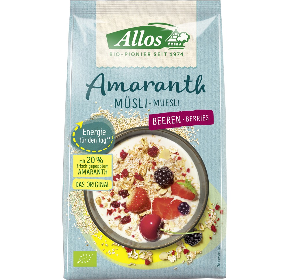 ALLOS muesli à l'amarante et aux baies 375 g