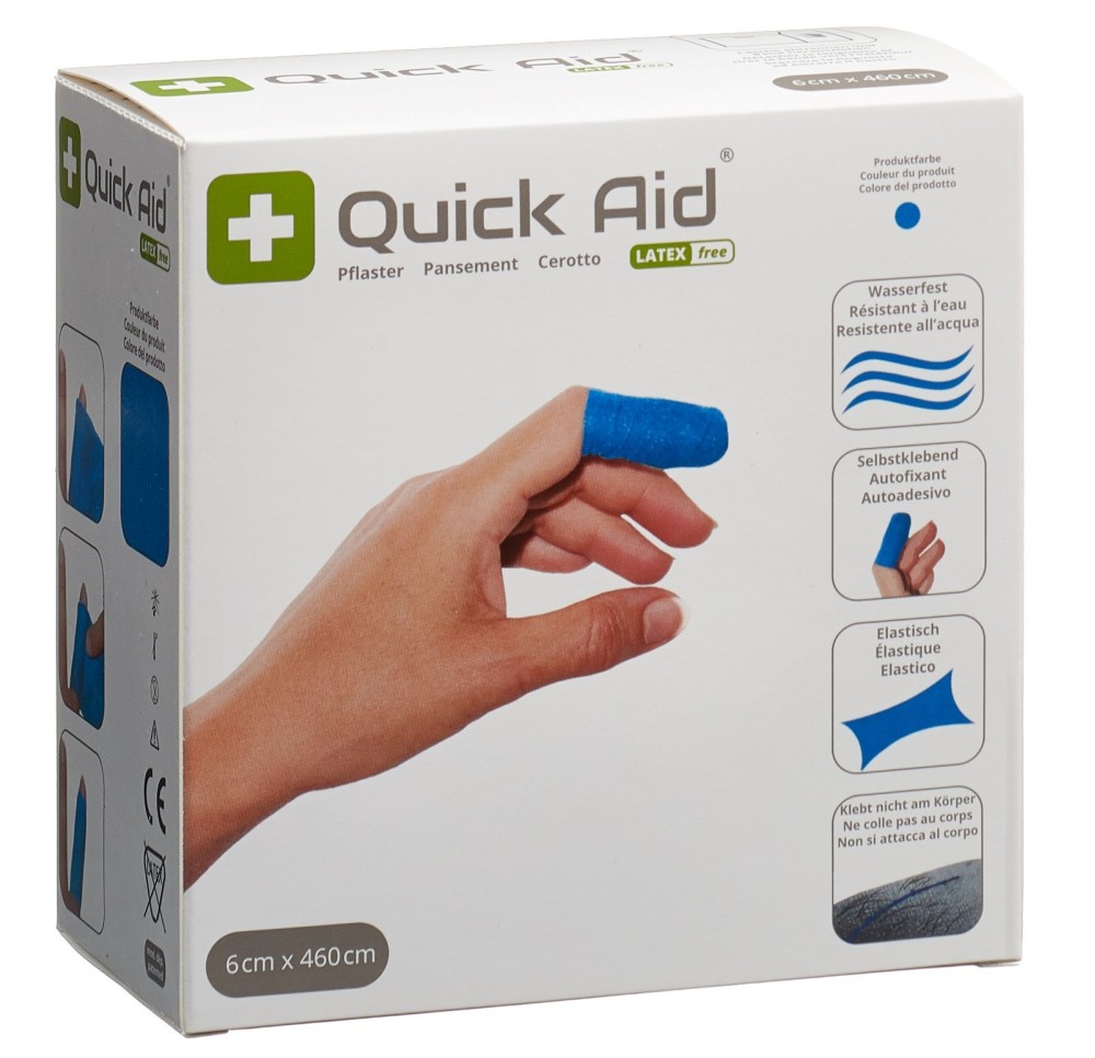 QUICK AID Pansement 6x460cm sans latex bleu