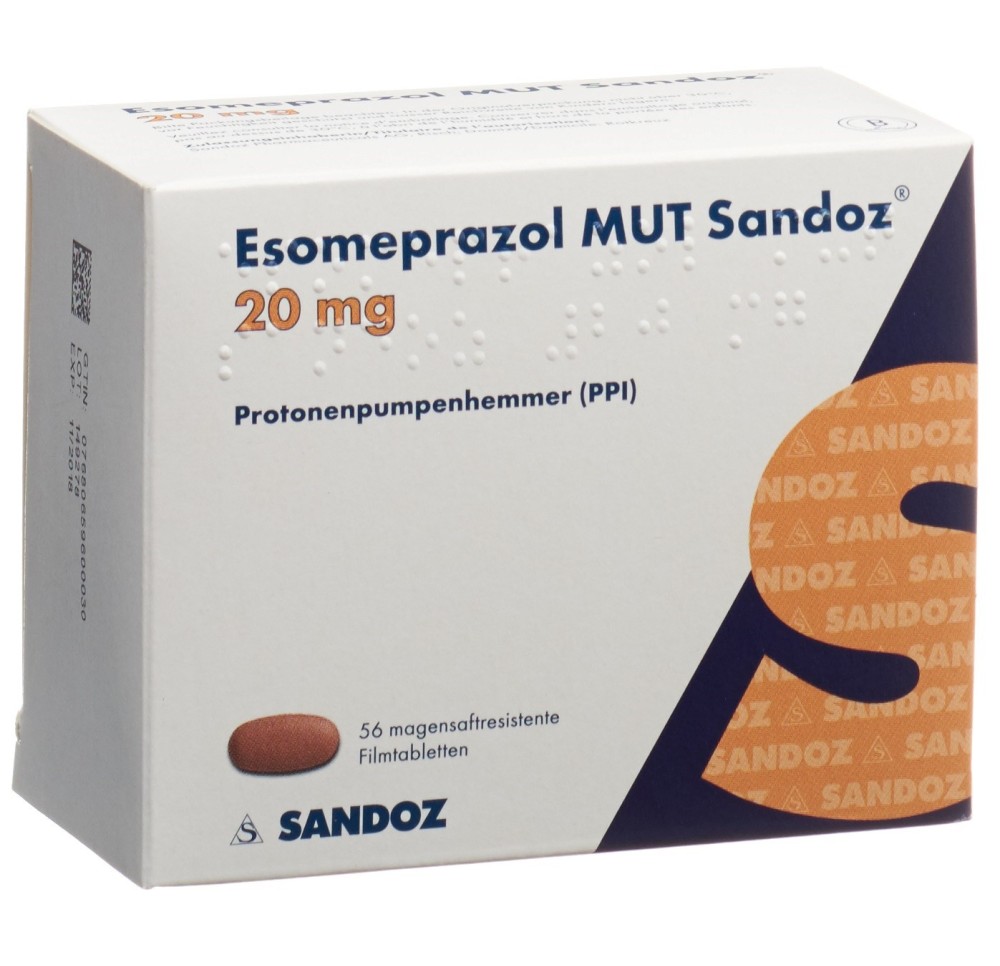 ESOMEPRAZOLE MUT Sandoz cpr pell 20 mg 56 pce