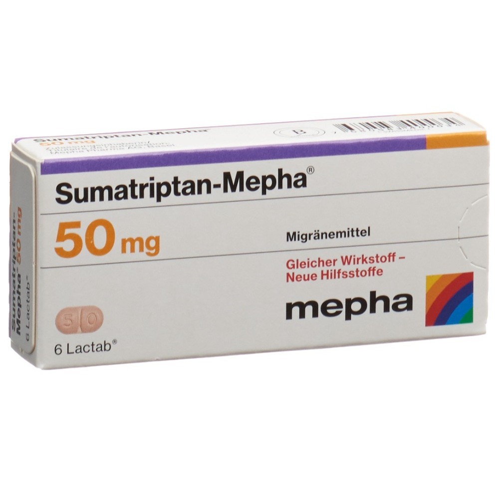 SUMATRIPTAN Mepha cpr pell 50 mg 6 pce