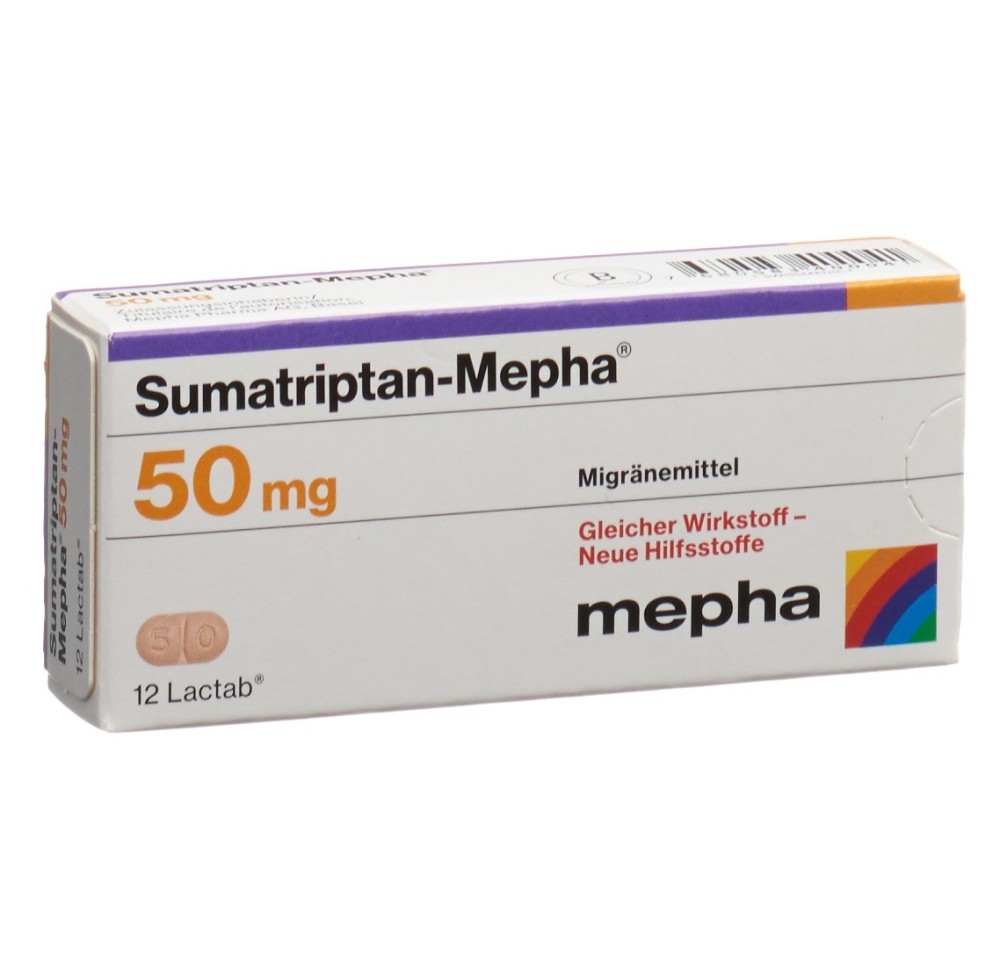 SUMATRIPTAN Mepha cpr pell 50 mg 12 pce