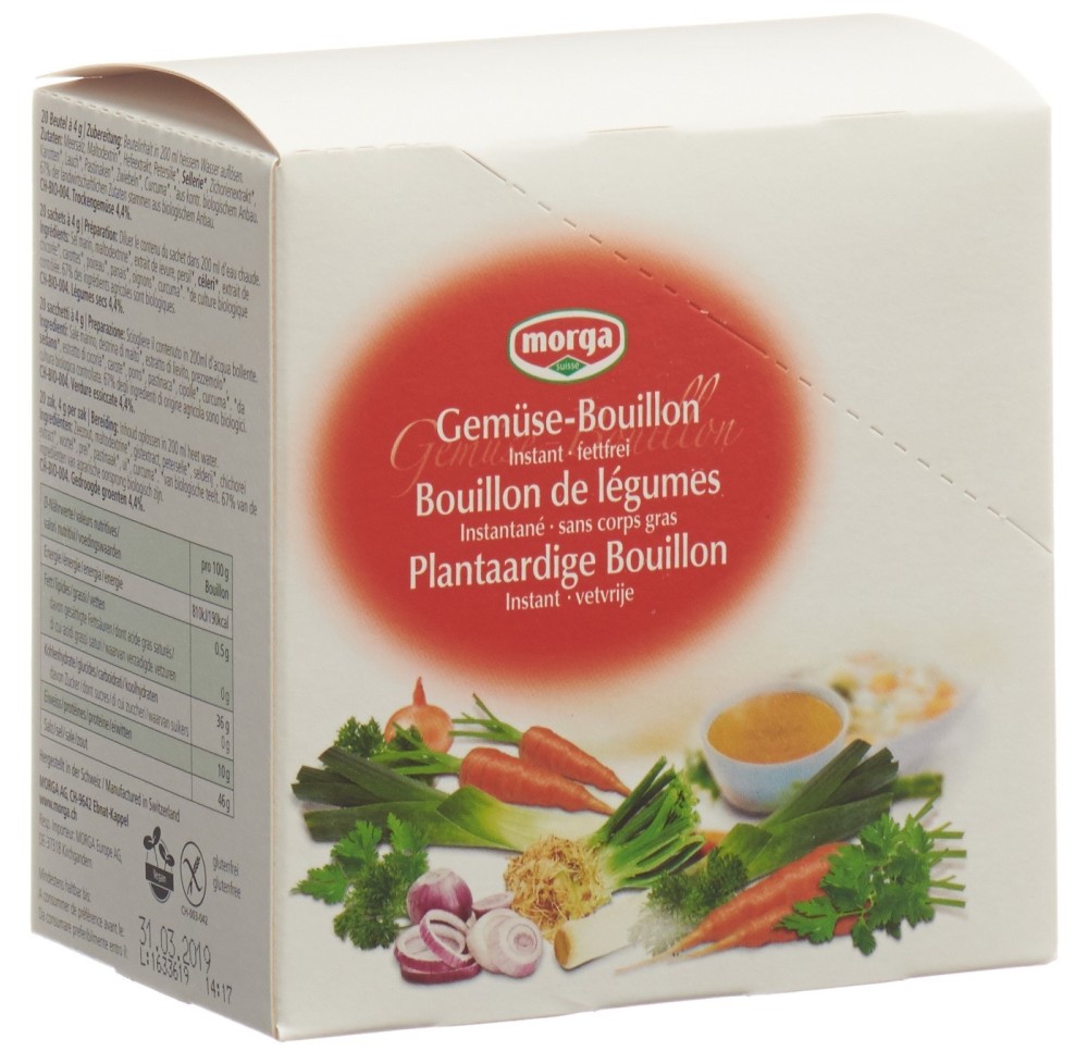 MORGA bouillon de légumes sans graisse 20 x 4 g