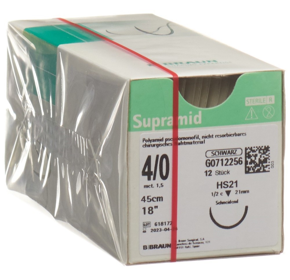 SUPRAMID 45cm HS 21 4-0 noir 12 pce