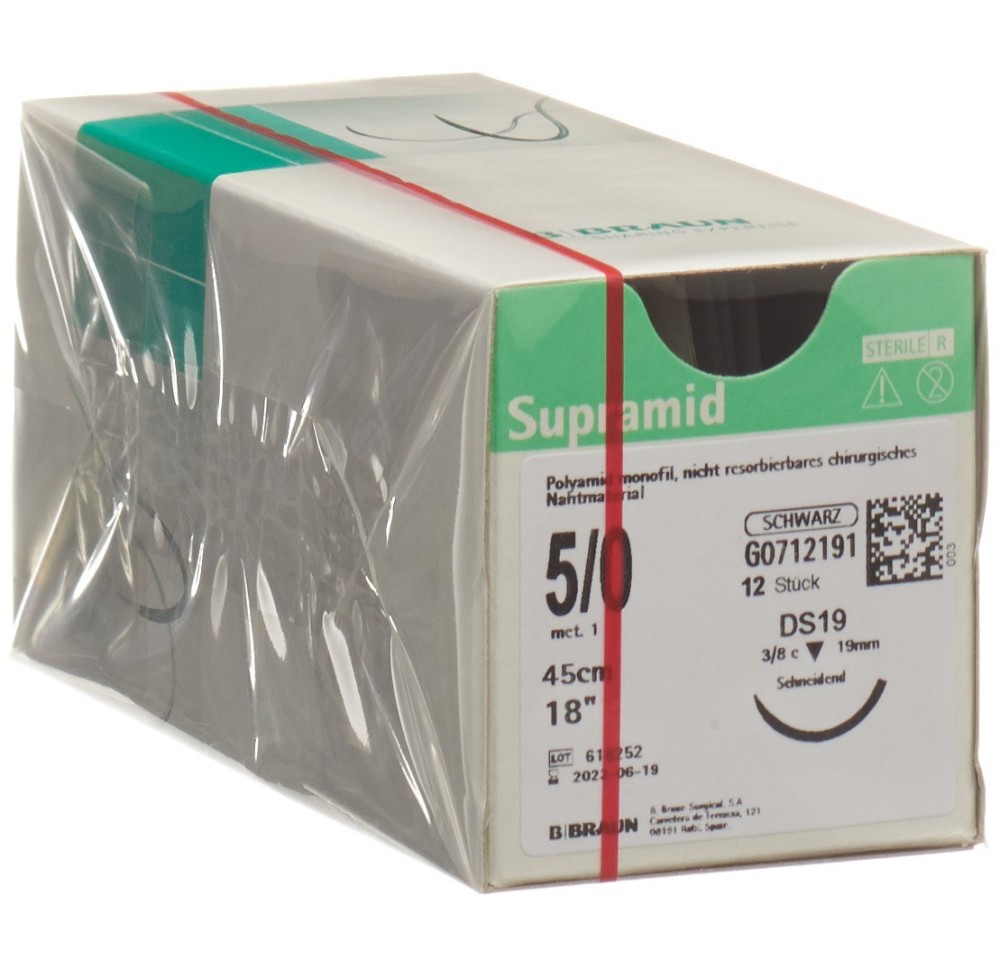 SUPRAMID 45cm DS 19 5-0 noir 12 pce