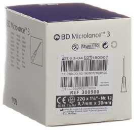 BD MICROLANCE 3 aiguilles 0.70x30mm noir 100 pce