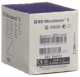 BD MICROLANCE 3 aiguilles 0.70x25mm noir 100 pce