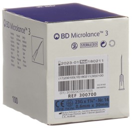 BD MICROLANCE 3 aiguilles 0.60x30mm bleu 100 pce