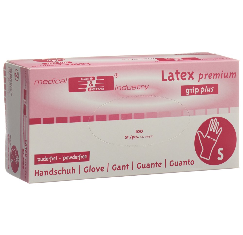 GRIBI Gants examen S latex s poudre n stér 100 pce