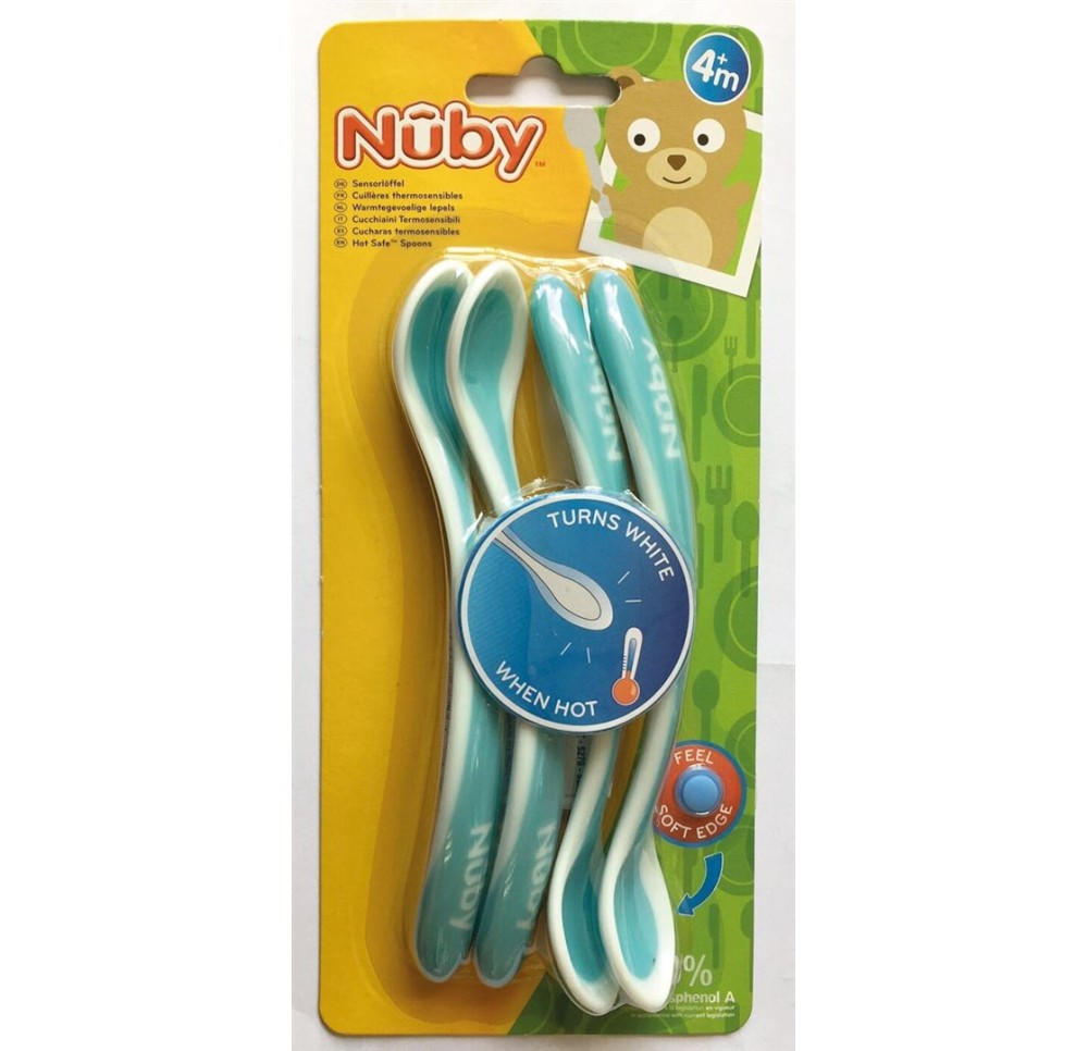 NUBY cuillè thermosen Soft Sens Flex voûtées 4 pce