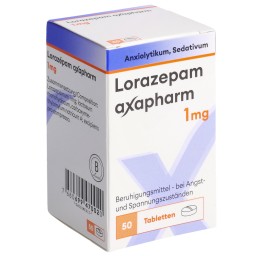 LORAZEPAM axapharm cpr 1 mg bte 50 pce