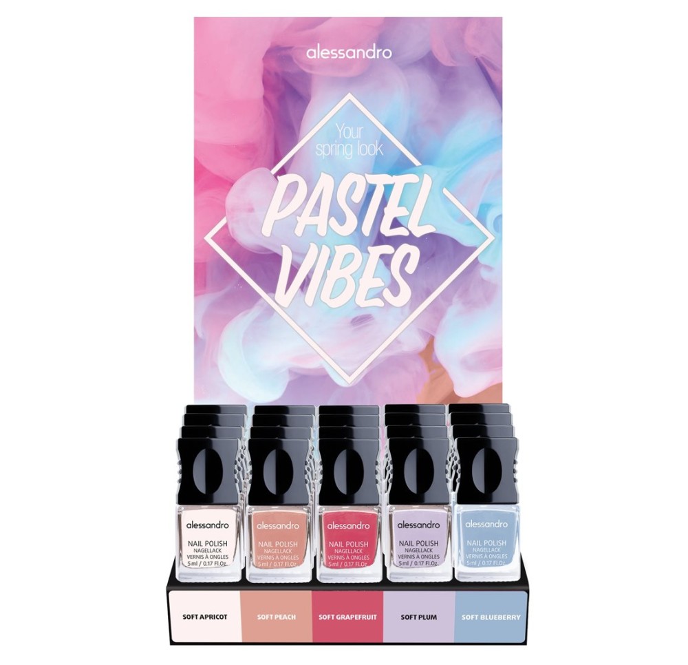 ALESSAN disp Pastel Vibes vernis à ongl 5x4pce