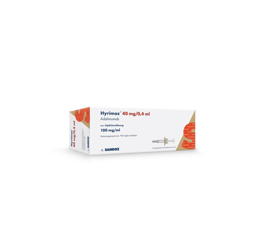 HYRIMOZ sol inj 40 mg/0.4ml ser pré 2 x 0.4 ml